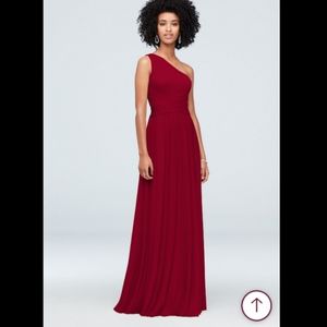 One-Shoulder Mesh Bridesmaid Dres
